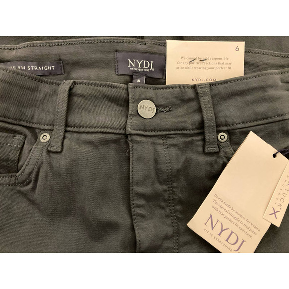 NYDJ Women's Jeans Marilyn Straight Leg Size 6 Vintage Pewter Gray NWT - Picture 5 of 8